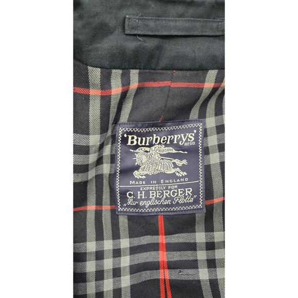 Vintage Mens 52R Burberrys London Prorsum Navy Blue Classic Belted Trench Coat - Picture 9 of 11